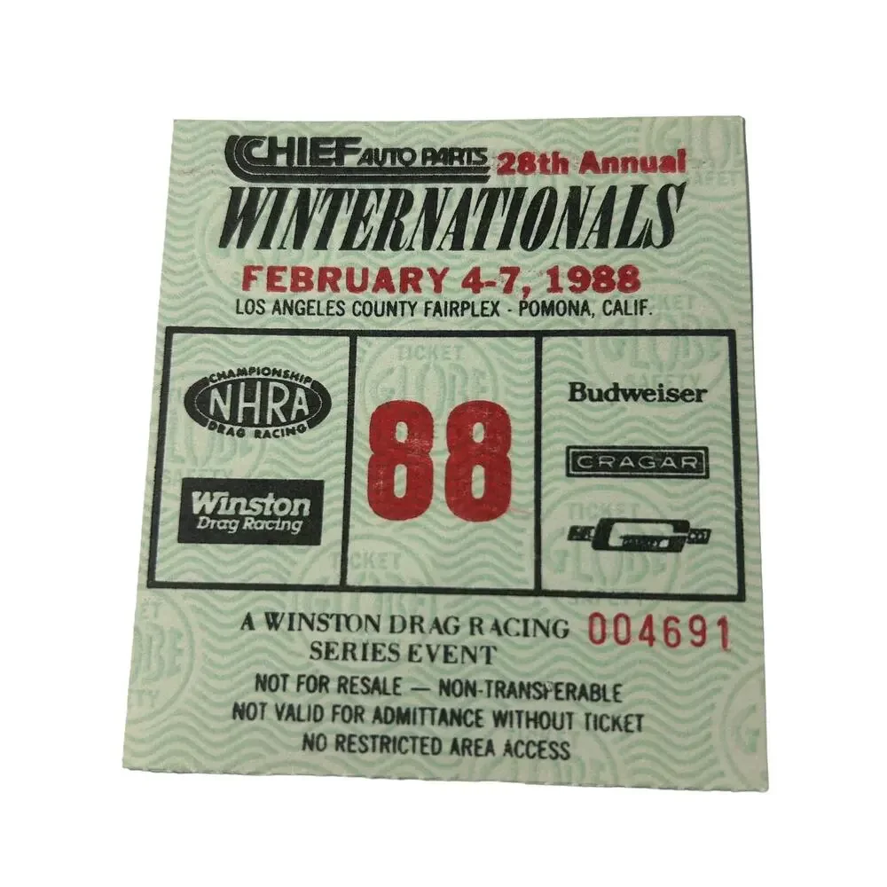 Vtg 80's 1988 NHRA WINTERNATIONALS 3.5